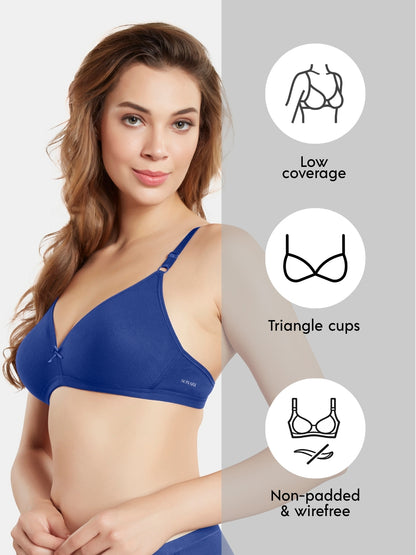 Non Padded Wirefree Medium Coverage Polyester Cotton Everyday Bra with Adjustable Straps – OMANIA