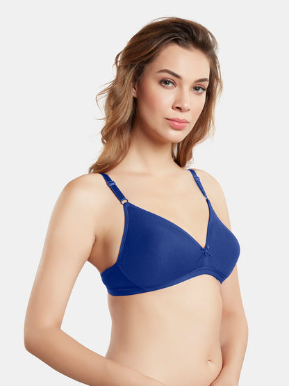 Non Padded Wirefree Medium Coverage Polyester Cotton Everyday Bra with Adjustable Straps – OMANIA
