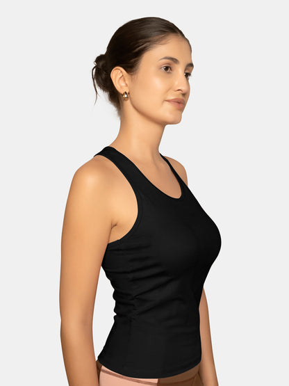 Full Coverage Non-Padded Wirefree Polyester Spandex Racerback Tank Top – SA607