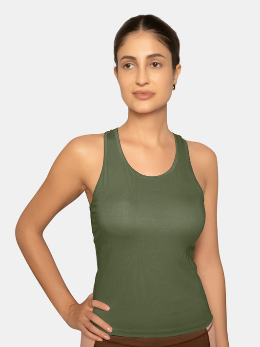 Full Coverage Non-Padded Wirefree Polyester Spandex Racerback Tank Top – SA607