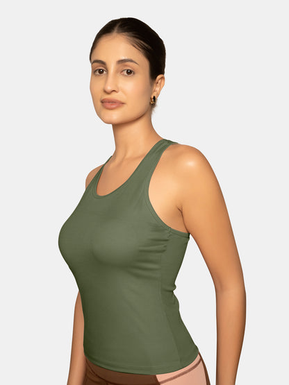 Full Coverage Non-Padded Wirefree Polyester Spandex Racerback Tank Top – SA607