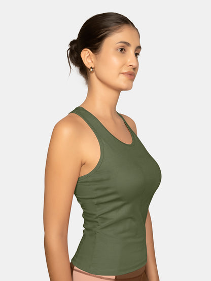 Full Coverage Non-Padded Wirefree Polyester Spandex Racerback Tank Top – SA607