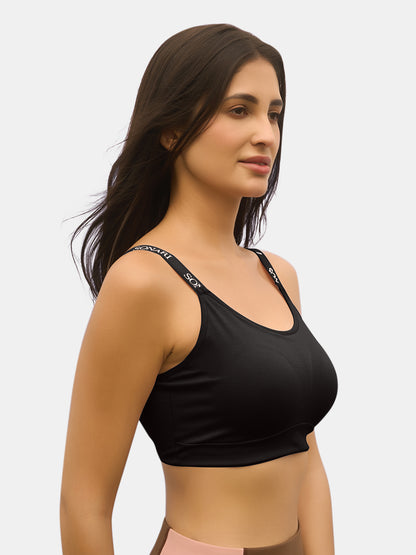 Padded Wirefree Full Coverage Sports Bra with Polyester Spandex Fabric and U-Back – SA604