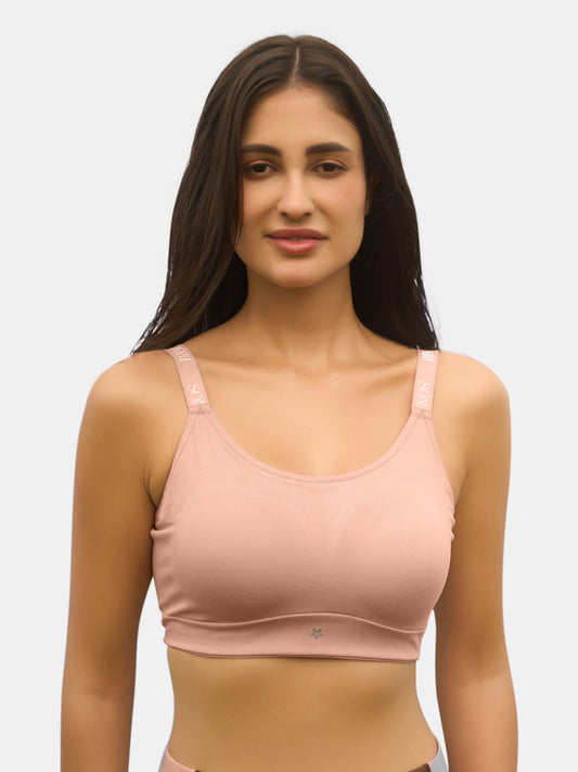 Padded Wirefree Full Coverage Sports Bra with Polyester Spandex Fabric and U-Back – SA604