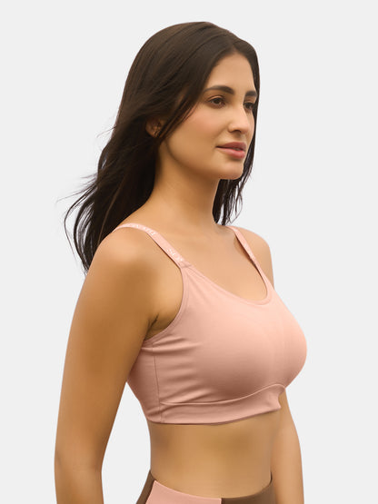 Padded Wirefree Full Coverage Sports Bra with Polyester Spandex Fabric and U-Back – SA604