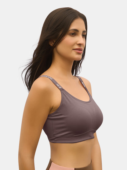 Padded Wirefree Full Coverage Sports Bra with Polyester Spandex Fabric and U-Back – SA604