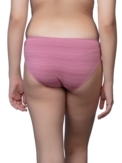 Low Rise Everyday Comfort Hipster Panty with Full Coverage, Concealed Waistband, Lining Pattern - SH 306