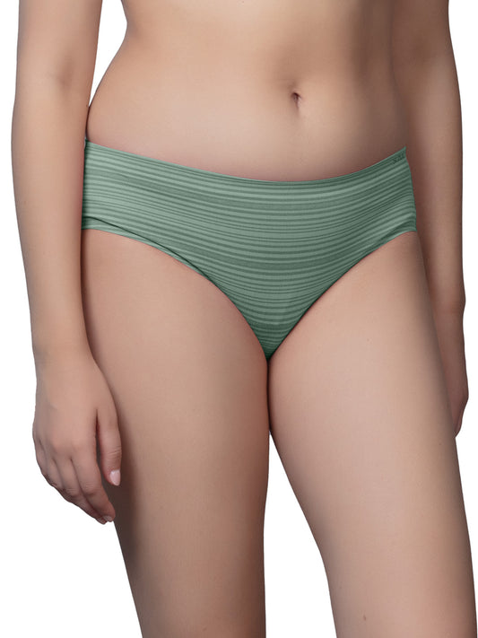 Low Rise Everyday Comfort Hipster Panty with Full Coverage, Concealed Waistband, Lining Pattern - SH 306