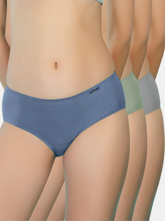 Seamless Nylon Spandex Full Coverage Hipster Panties Pack of 3 – SH 403