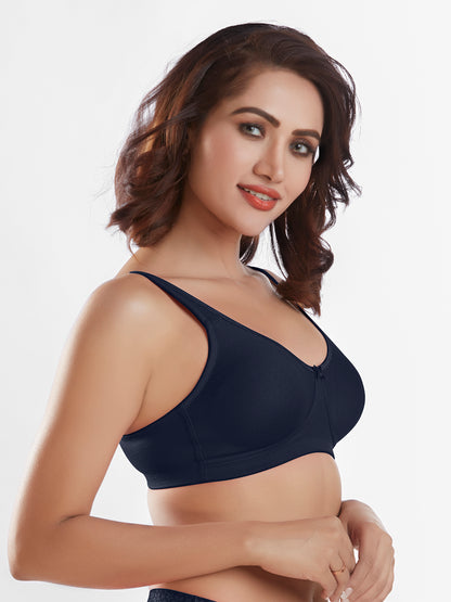 "Non Padded Wirefree Cotton Polyester Medium Coverage Moulded Comfort Bra with Adjustable Straps – Yaris "