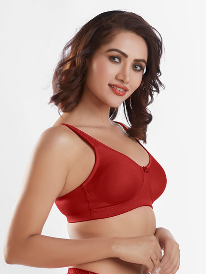 "Non Padded Wirefree Cotton Polyester Medium Coverage Moulded Comfort Bra with Adjustable Straps – Yaris "