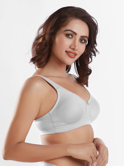 "Non Padded Wirefree Cotton Polyester Medium Coverage Moulded Comfort Bra with Adjustable Straps – Yaris "