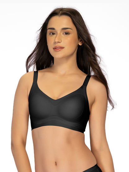 Sonari SM 104 Padded Full Coverage Seamless Wirefree Bra for Women | Nylon Spandex Side Support