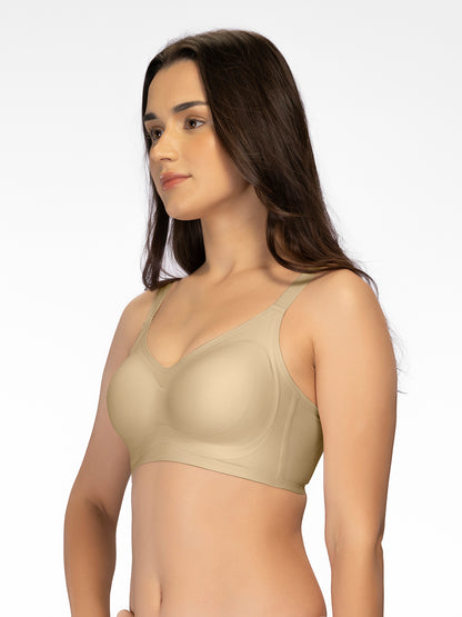 Sonari SM 104 Padded Full Coverage Seamless Wirefree Bra for Women | Nylon Spandex Side Support