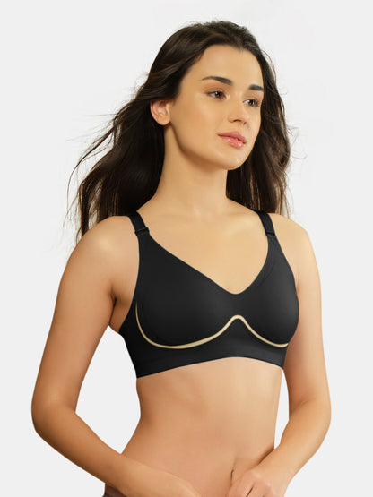 Sonari SM 106 Medium Coverage Padded Seamless Wirefree Bra for Women | Removable Pads Convertible Straps