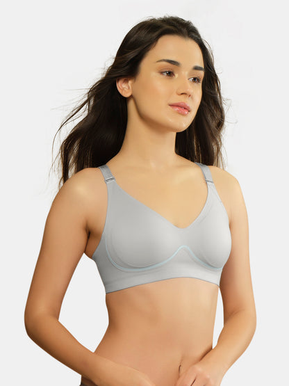 Sonari SM 106 Medium Coverage Padded Seamless Wirefree Bra for Women | Removable Pads Convertible Straps