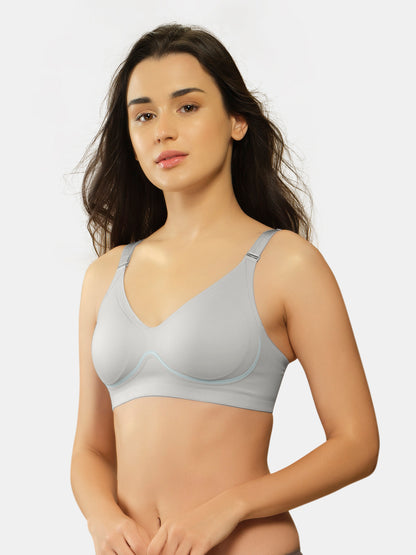 Sonari SM 106 Medium Coverage Padded Seamless Wirefree Bra for Women | Removable Pads Convertible Straps