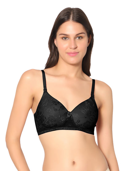 Padded Wirefree Nylon-Spandex Medium-Coverage Everyday Bra with Detachable Straps – Soda