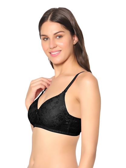 Padded Wirefree Nylon-Spandex Medium-Coverage Everyday Bra with Detachable Straps – Soda