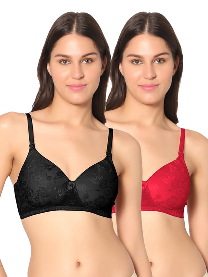 Padded Wirefree Nylon-Spandex Medium-Coverage Everyday Bra with Detachable Straps – Soda