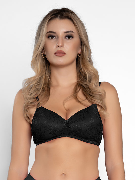 Padded Wirefree Nylon-Spandex Medium-Coverage Everyday Bra with Detachable Straps – Soda