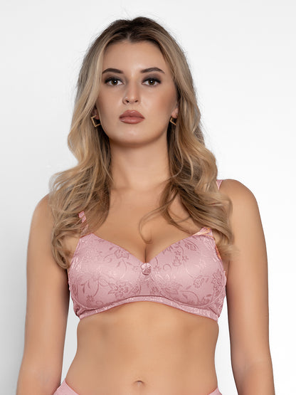 Padded Wirefree Nylon-Spandex Medium-Coverage Everyday Bra with Detachable Straps – Soda