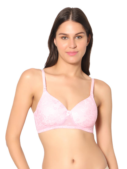 Padded Wirefree Nylon-Spandex Medium-Coverage Everyday Bra with Detachable Straps – Soda