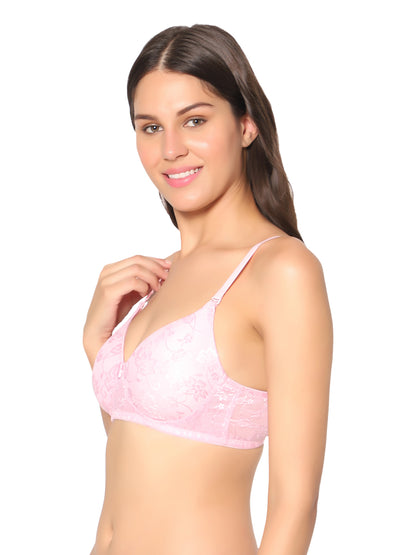 Padded Wirefree Nylon-Spandex Medium-Coverage Everyday Bra with Detachable Straps – Soda