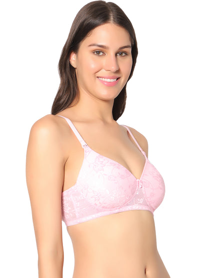 Padded Wirefree Nylon-Spandex Medium-Coverage Everyday Bra with Detachable Straps – Soda