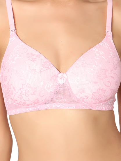 Padded Wirefree Nylon-Spandex Medium-Coverage Everyday Bra with Detachable Straps – Soda