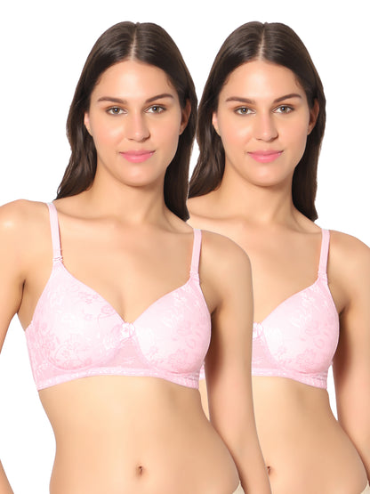 Padded Wirefree Nylon-Spandex Medium-Coverage Everyday Bra with Detachable Straps – Soda