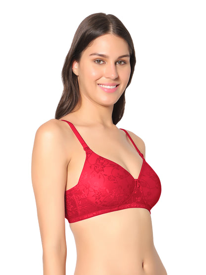 Padded Wirefree Nylon-Spandex Medium-Coverage Everyday Bra with Detachable Straps – Soda