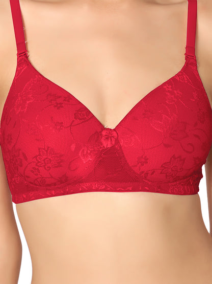 Padded Wirefree Nylon-Spandex Medium-Coverage Everyday Bra with Detachable Straps – Soda