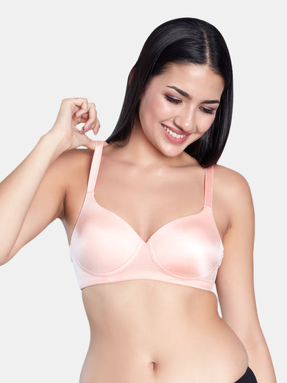 Lightly Padded Wirefree Nylon Elastane Medium Coverage T Shirt Bra with Adjustable Straps – Soha