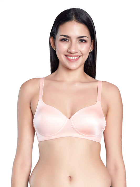 Lightly Padded Wirefree Nylon Elastane Medium Coverage T Shirt Bra with Adjustable Straps – Soha