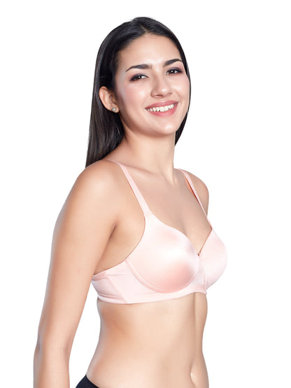 Lightly Padded Wirefree Nylon Elastane Medium Coverage T Shirt Bra with Adjustable Straps – Soha