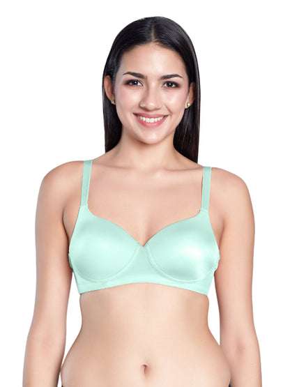 Lightly Padded Wirefree Nylon Elastane Medium Coverage T Shirt Bra with Adjustable Straps – Soha