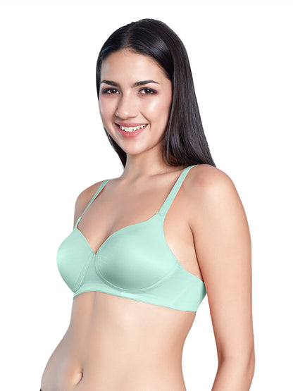 Lightly Padded Wirefree Nylon Elastane Medium Coverage T Shirt Bra with Adjustable Straps – Soha