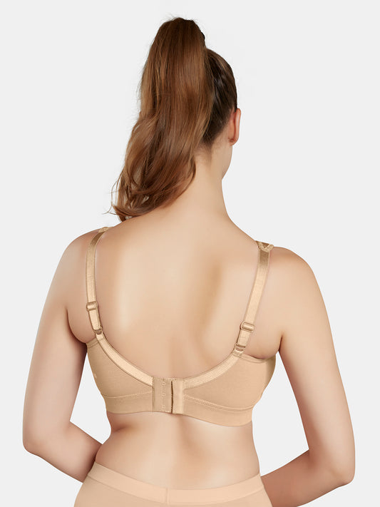 Moulded Wirefree Cotton Polyester Full Coverage Sports Bra with Adjustable Straps – SUPREMO