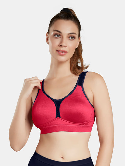 Moulded Wirefree Cotton Polyester Full Coverage Sports Bra with Adjustable Straps – SUPREMO