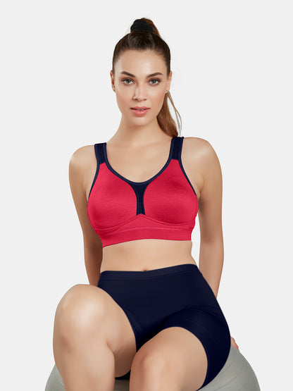Moulded Wirefree Cotton Polyester Full Coverage Sports Bra with Adjustable Straps – SUPREMO