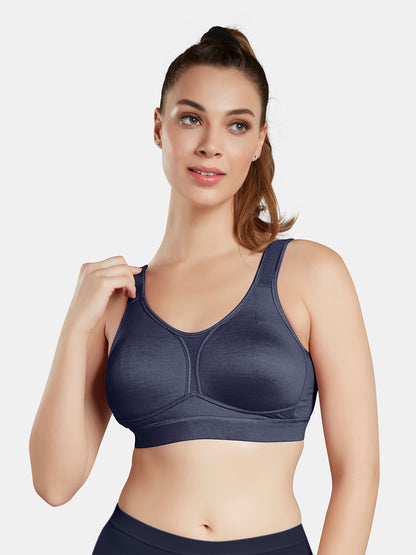 Moulded Wirefree Cotton Polyester Full Coverage Sports Bra with Adjustable Straps – SUPREMO
