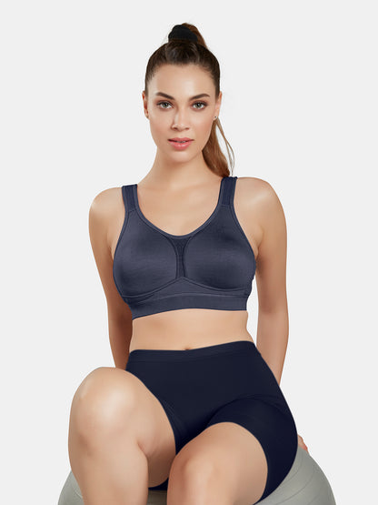 Moulded Wirefree Cotton Polyester Full Coverage Sports Bra with Adjustable Straps – SUPREMO