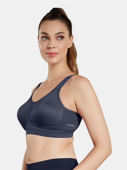 Moulded Wirefree Cotton Polyester Full Coverage Sports Bra with Adjustable Straps – SUPREMO