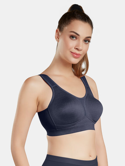 Moulded Wirefree Cotton Polyester Full Coverage Sports Bra with Adjustable Straps – SUPREMO