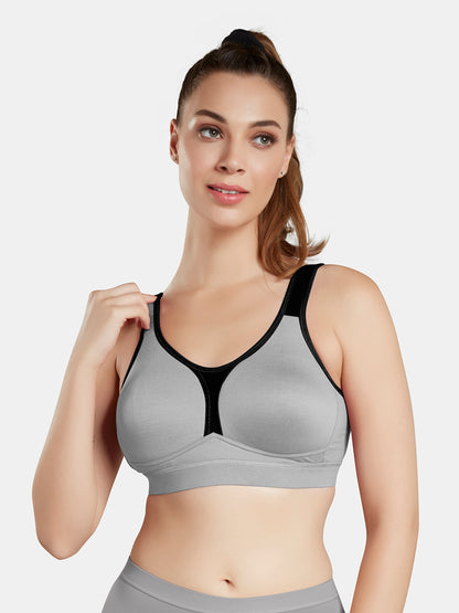 Moulded Wirefree Cotton Polyester Full Coverage Sports Bra with Adjustable Straps – SUPREMO