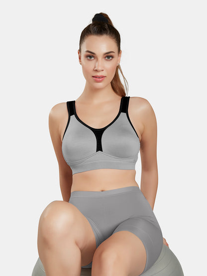 Moulded Wirefree Cotton Polyester Full Coverage Sports Bra with Adjustable Straps – SUPREMO