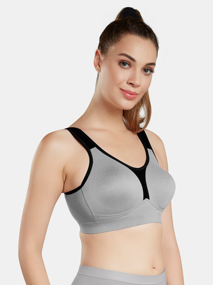 Moulded Wirefree Cotton Polyester Full Coverage Sports Bra with Adjustable Straps – SUPREMO