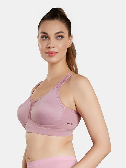 Moulded Wirefree Cotton Polyester Full Coverage Sports Bra with Adjustable Straps – SUPREMO