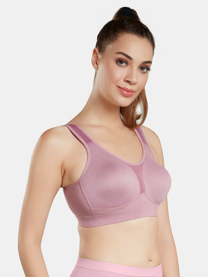 Moulded Wirefree Cotton Polyester Full Coverage Sports Bra with Adjustable Straps – SUPREMO